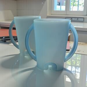 Lot of 2 Flipping Holder 2-in-1 Food Juice Pouch Holder BPA Free Blue NO LID